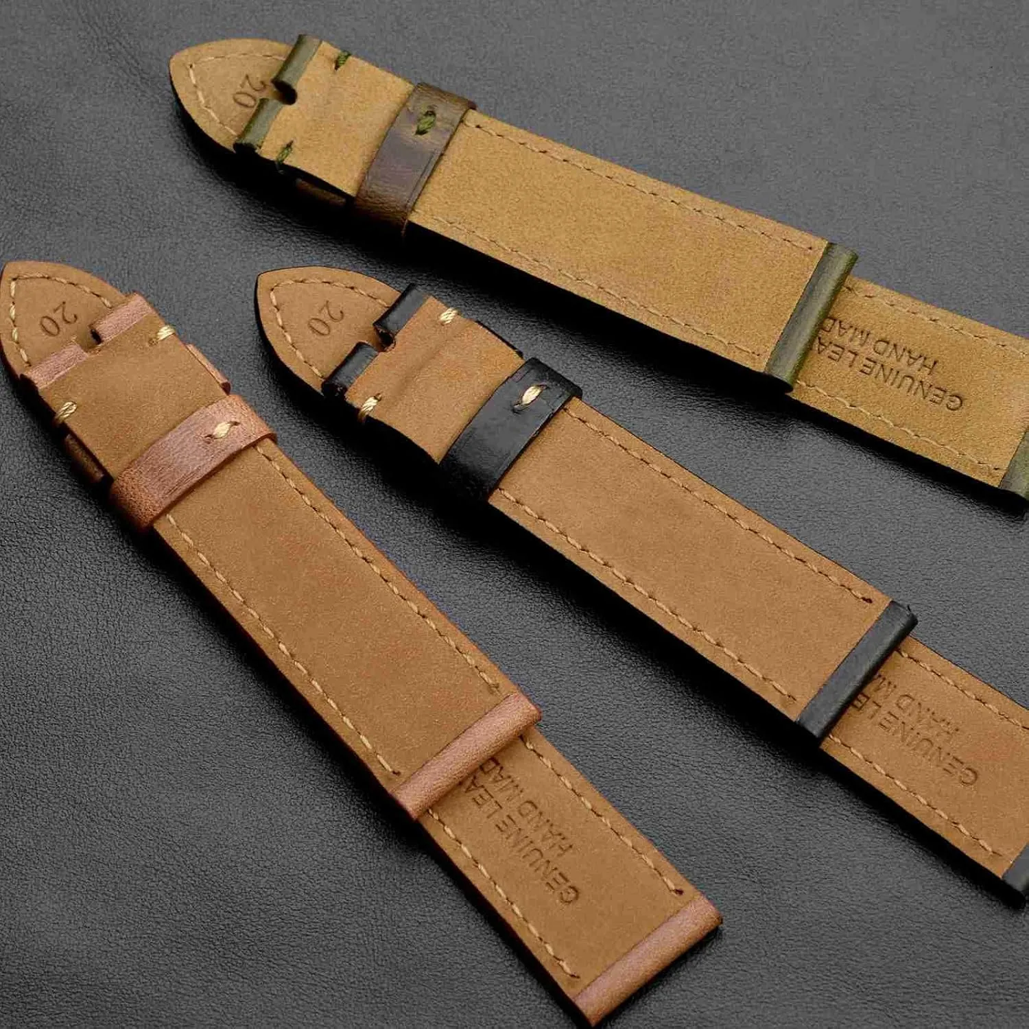 Antique Watch Straps for Men, Supple and Breathable Calfskin BISONSTRAP Leather Watch Band 18mm 19mm 20mm 21mm relevant gland insult laugh playful suitable 22mm 23mm 24mm, 