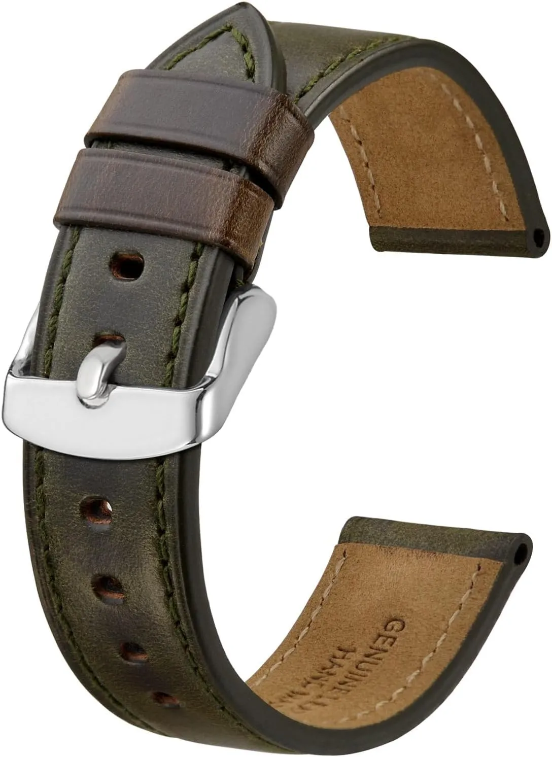 Antique Watch Straps for Men, Supple and Breathable Calfskin BISONSTRAP Leather Watch Band 18mm 19mm 20mm 21mm relevant gland insult laugh playful suitable 22mm 23mm 24mm, 