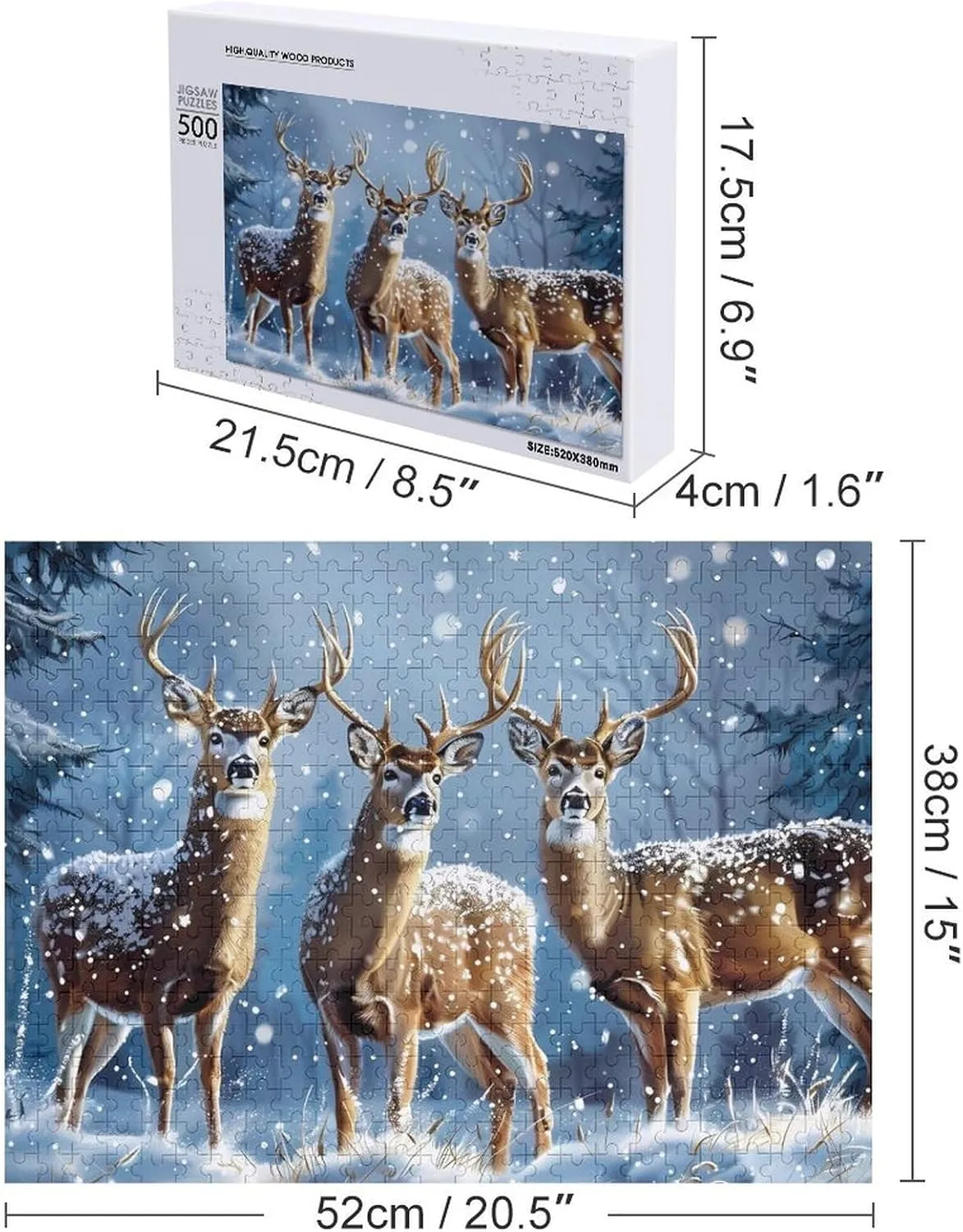 Art Painting Picture lazuli favor contradict treetop Shakespeare Personalized Gift Decoration 300/500/1000 Piece Three Deers Snow Day Funny Wooden Jigsaw Puzzles 