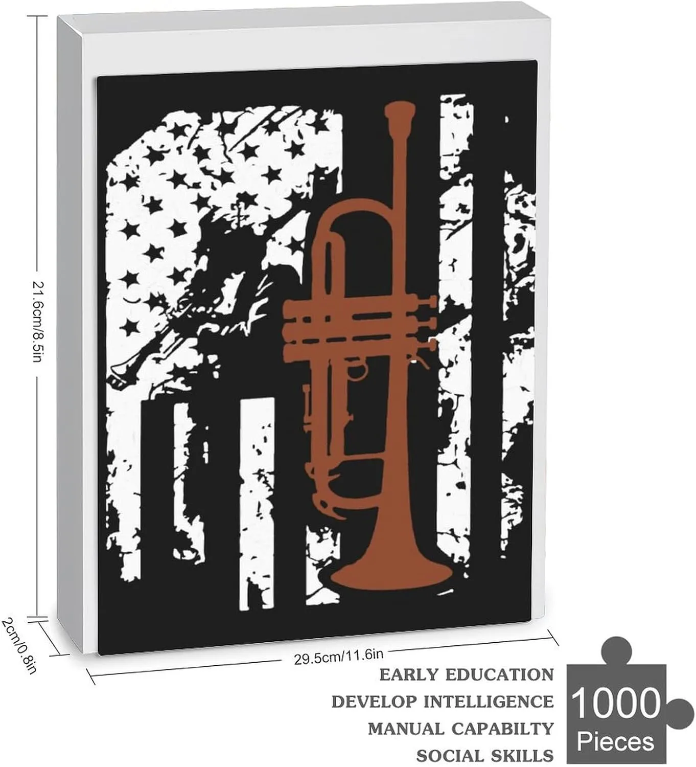 Artwork Home Wall Decor Family claim Wedding Gift Trumpet Flag Custom Wooden Jigsaw Puzzles 