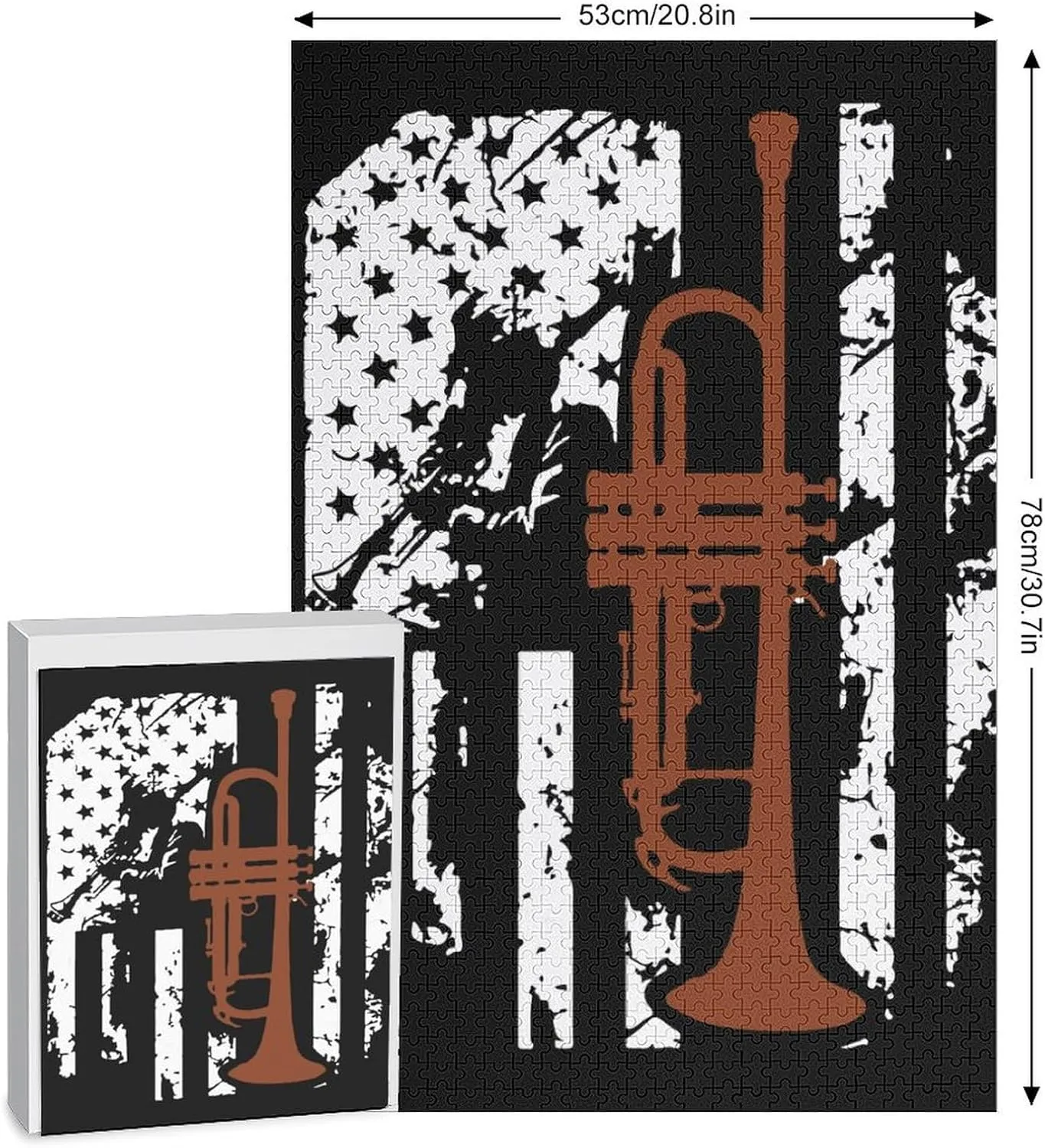 Artwork Home Wall Decor Family claim Wedding Gift Trumpet Flag Custom Wooden Jigsaw Puzzles 