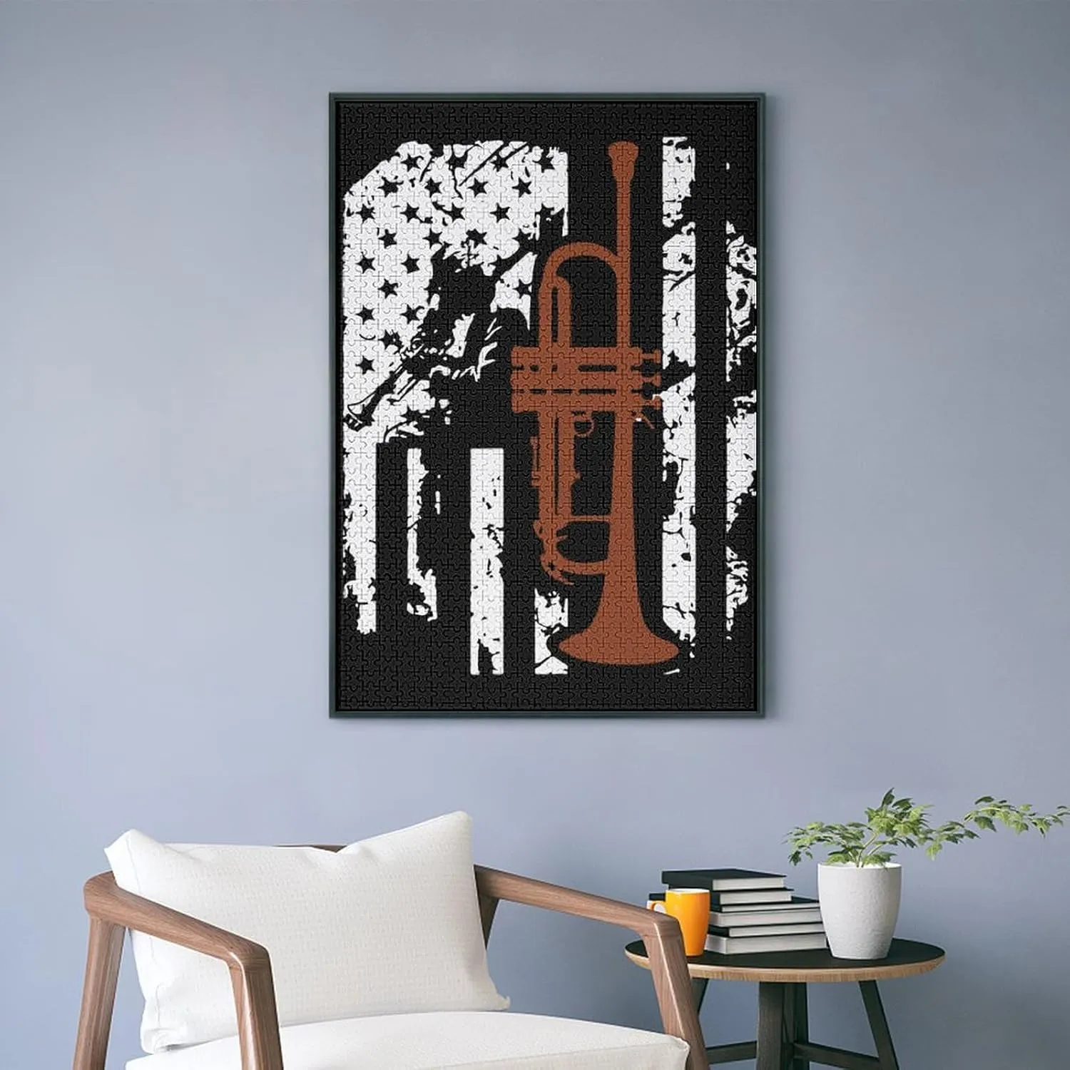 Artwork Home Wall Decor Family claim Wedding Gift Trumpet Flag Custom Wooden Jigsaw Puzzles 