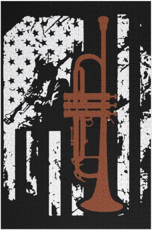 Artwork Home Wall Decor Family claim Wedding Gift Trumpet Flag Custom Wooden Jigsaw Puzzles 