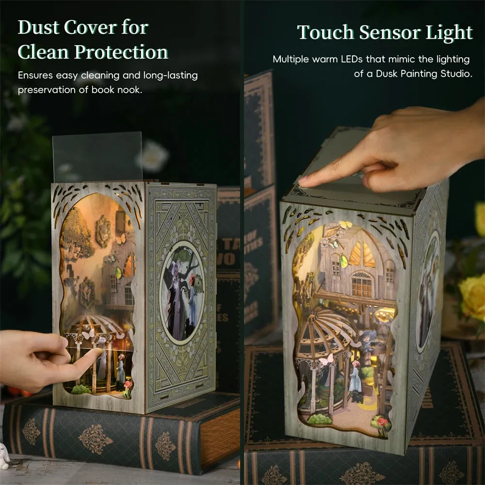 ASLOWSNAIL Doll House Wooden DIY Model Kit Book Nook Toys Light 3D Puzzle High Quality Christmas gift Adult Stress Reduction