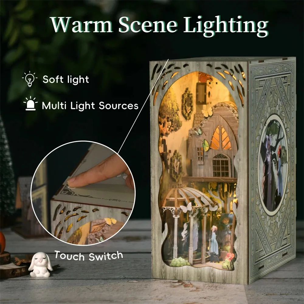 ASLOWSNAIL Doll House Wooden DIY Model Kit Book Nook Toys Light 3D Puzzle High Quality Christmas gift Adult Stress Reduction