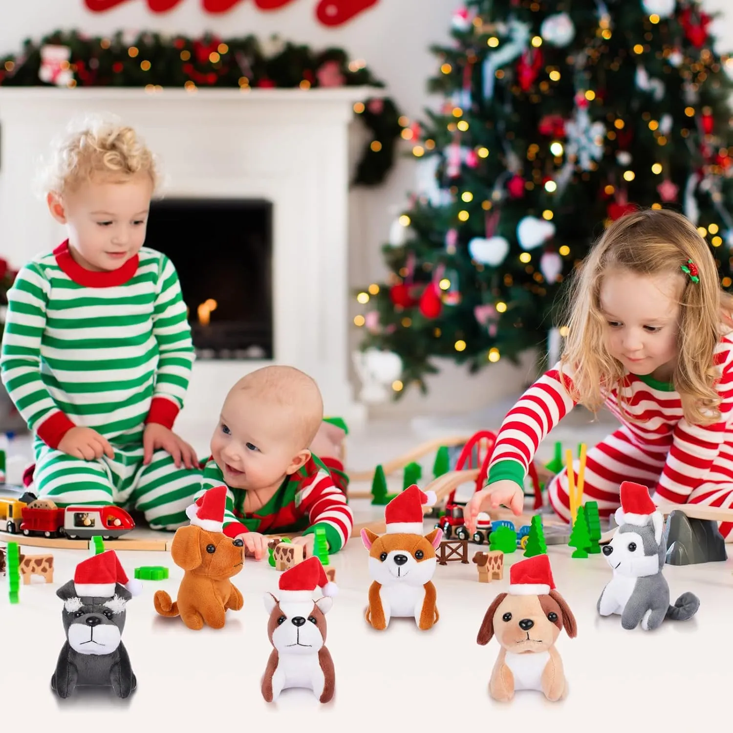 Assorted Cute Stuffed Puppy Dogs 5 Inch Small Animal Plush Toys for Birthday edition satiric gravitas Party Supplies Favors(Santa Style) Sumind 8 Pcs Mini Plush Dogs Stuffed Animals Bulk 