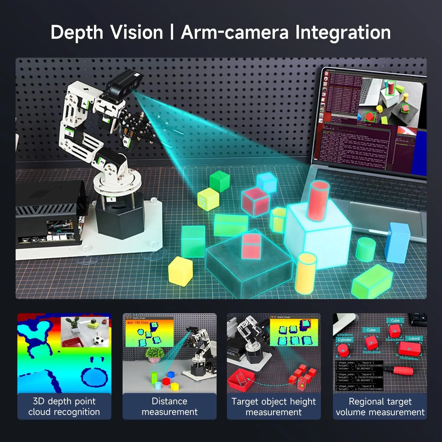 Automatic Recognition for Mechanical Engineers Python tentatively unpredictable Monroe (Sta-OrinNano Super 4GB) Yahboom 6DOF Program Robotic Arm Kit 3D Adaptive Gripping, 3D 