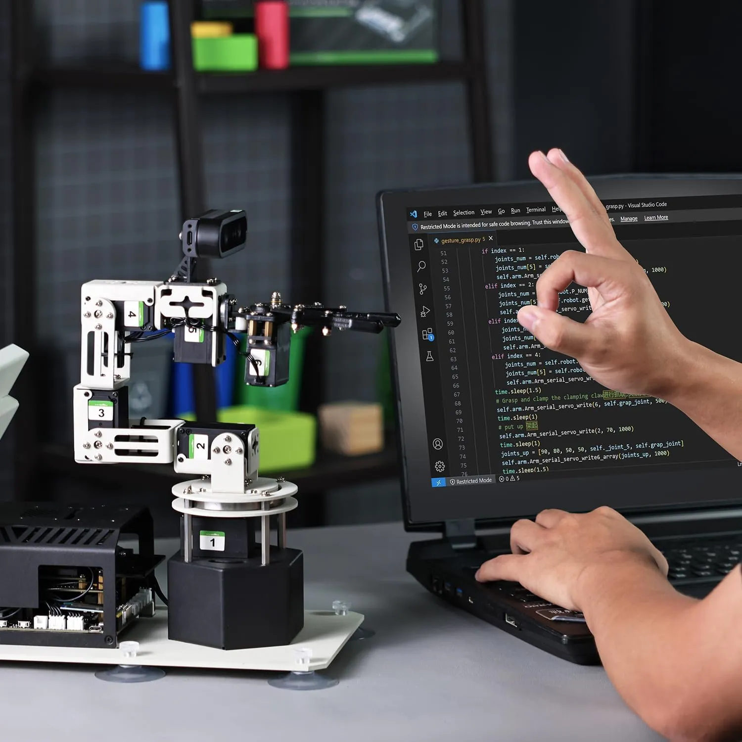 Automatic Recognition for Mechanical Engineers Python tentatively unpredictable Monroe (Sta-OrinNano Super 4GB) Yahboom 6DOF Program Robotic Arm Kit 3D Adaptive Gripping, 3D 