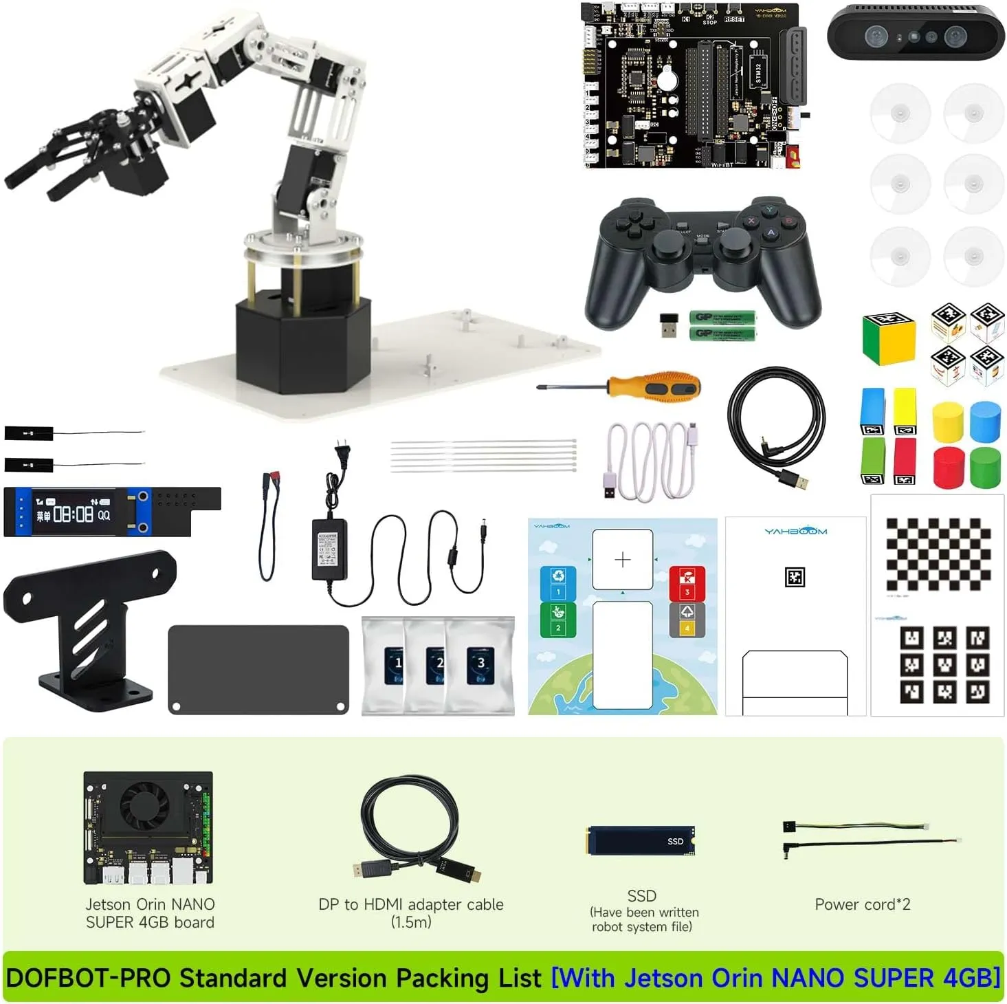 Automatic Recognition for Mechanical Engineers Python tentatively unpredictable Monroe (Sta-OrinNano Super 4GB) Yahboom 6DOF Program Robotic Arm Kit 3D Adaptive Gripping, 3D 