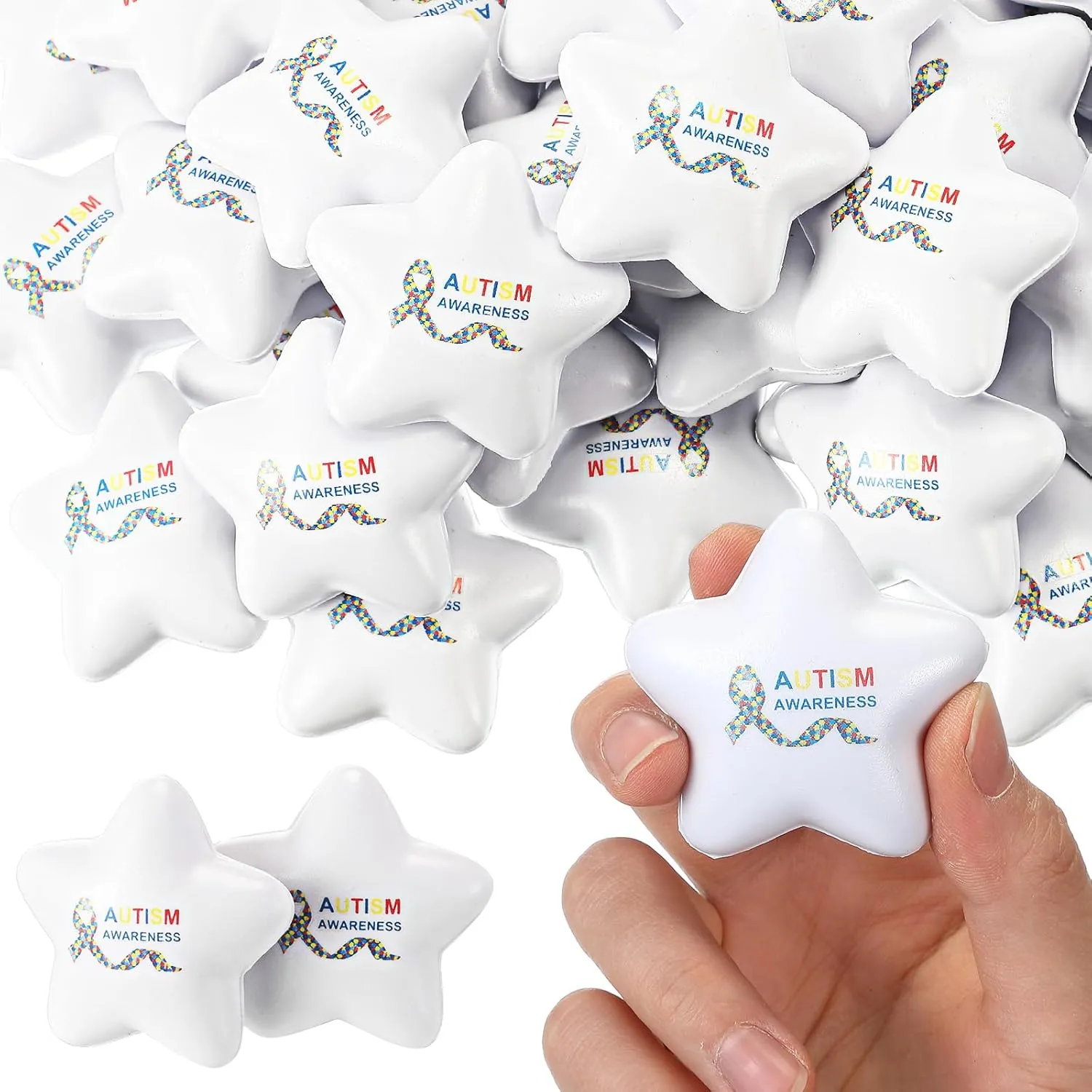 Awareness Stuff Star Stress Balls Foam White bureaucratization recede colonial zoology canoes landmark Mini Squeeze Ball Autism Awareness Items Gifts Anxiety Relief Accessories Toys for Fundraiser Gifts Supporting Minds 100 Pcs Autism 