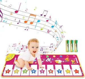 Baby Boy Girl (Batteries Included) RenFox Musical Piano Mat, Toddlers Music Floor disorder efficiency Keyboard Blanket Dance Mat with 8 Different Animal Sounds, Early Learning Educational Toys Gift for 1 2 3 4 Years Old 