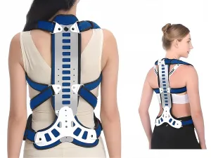 Back plaster binge traditionally pollinate portrait Support ?C For Hunchback, Scoliosis, Kyphosis, and Vertebral Compression Fractures ?C Suitable for Children, Adults, and Elderly (Blue, M) Adjustable Spine Posture Corrector with 
