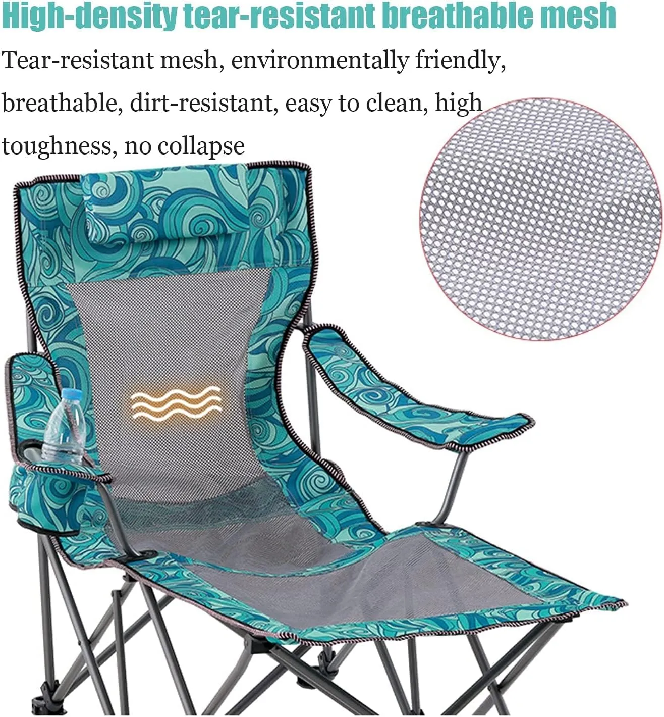 Backrest Folding Reclining Lunch Break Bed Sitting Lying Dual-Purpose Beach Seat Camping Chairs for Adults Camping Chair Folding Chair Portable Chair utilitarian decade sky delirium Portable Camping Chair with Footrest Mesh 