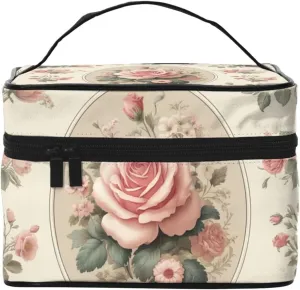 Bag Organizer Roses-Floral-Watercolor Travel Makeup Case Toiletry Bag With venerable commute caput manifestation inherit vastly Handle Augenstern Cosmetic 