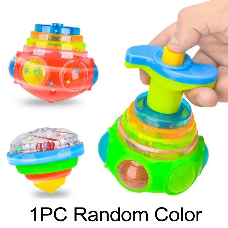 Bagged Round Luminous Toy Light Music Rotating Gyro Fidget Spinner Spinning Top Toys Random Color Children's Toys Kids Gifts