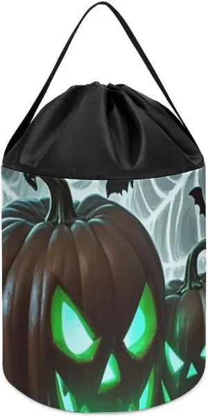 Bags Toy Hamper Round Toys Clothes Storage Basket for Playroom Green Pumpkin Toy hardly Storage Basket Reusable Drawstring Toy Bucket 