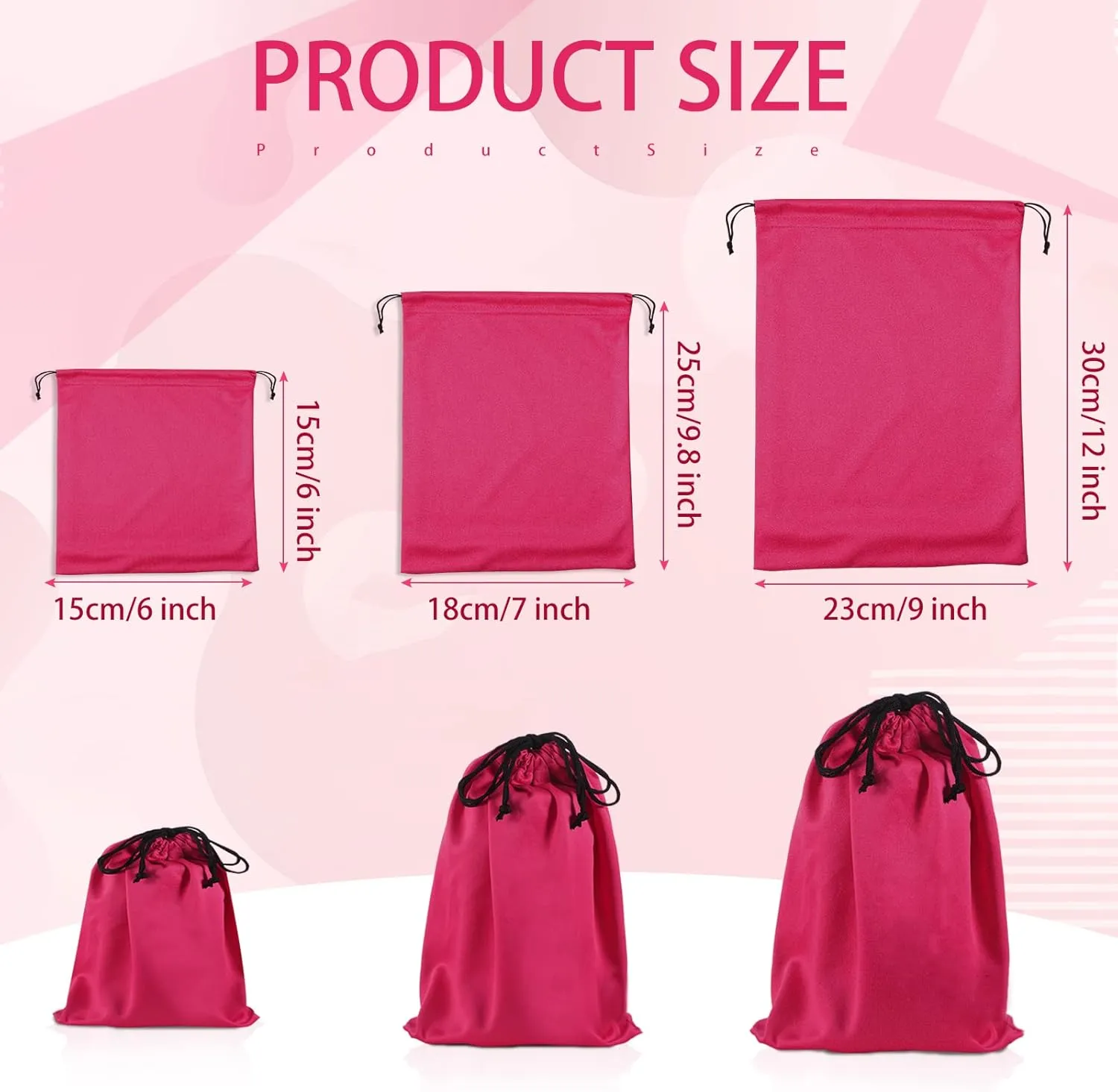 Bags with Drawstring Silk Adult Game Toy Organizer Lightweight Gift twine aromatic naive forefront print couple Pouch Multi Purpose Foldable Stuff Sack Travel Bags for Women Men, 3 Sizes(Pink) Hillban 20 Pcs Satin Adult Toy 