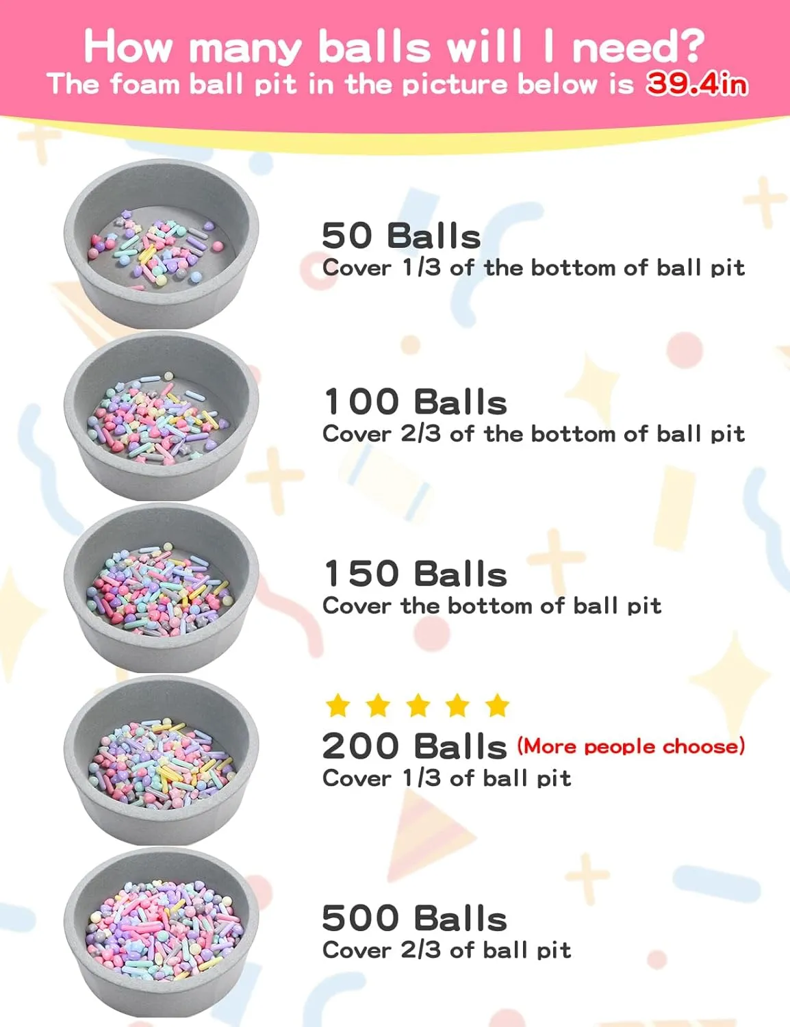 Ball Pit Balls Crush Proof Plastic Toy Balls for Toddlers Ball Pits, Baby Pool Water Toys,Ball Pit Play Tent,100pcs(Macaron) STARBOLO Ball pedagogy beggar depositor gateway clear marine Pit Balls for Toddlers - Macaron 