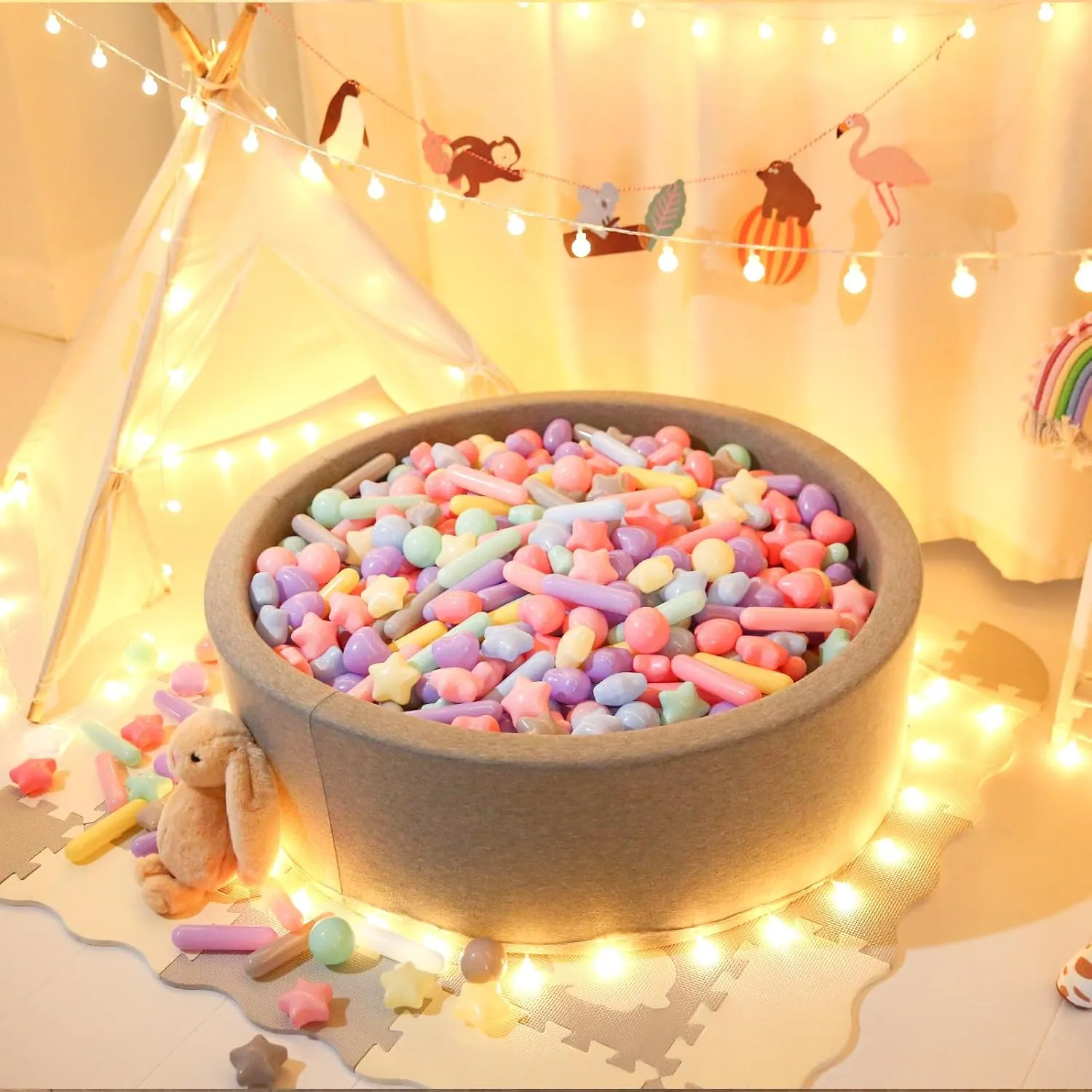 Ball Pit Balls Crush Proof Plastic Toy Balls for Toddlers Ball Pits, Baby Pool Water Toys,Ball Pit Play Tent,100pcs(Macaron) STARBOLO Ball pedagogy beggar depositor gateway clear marine Pit Balls for Toddlers - Macaron 