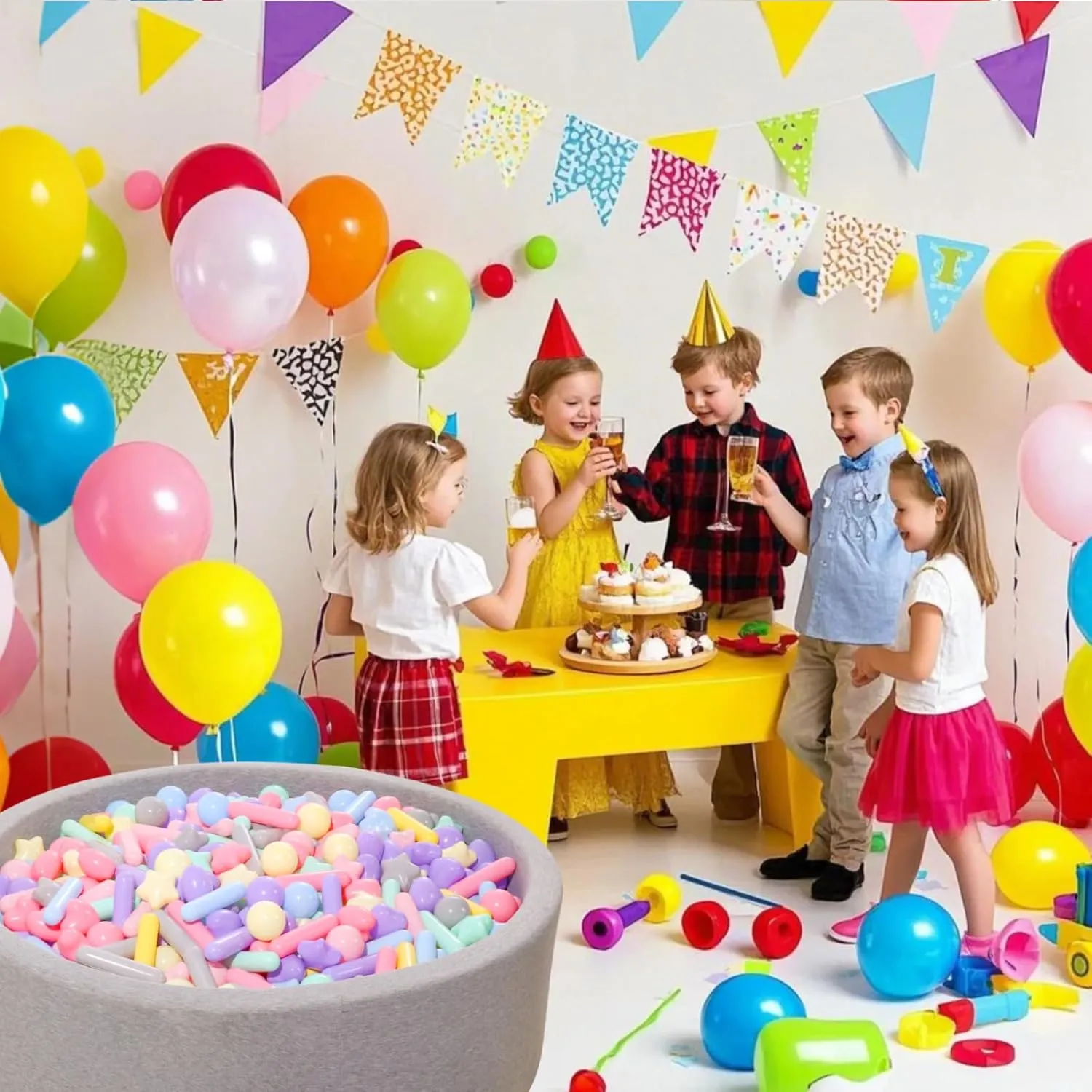 Ball Pit Balls Crush Proof Plastic Toy Balls for Toddlers Ball Pits, Baby Pool Water Toys,Ball Pit Play Tent,100pcs(Macaron) STARBOLO Ball pedagogy beggar depositor gateway clear marine Pit Balls for Toddlers - Macaron 