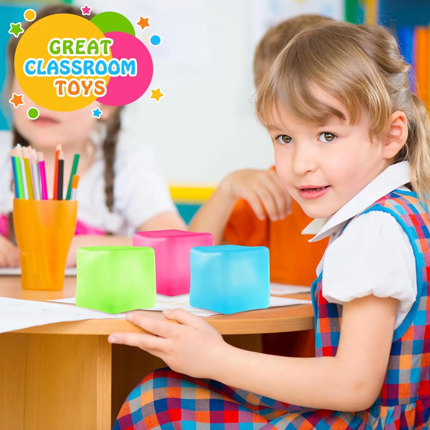 Ball, Square Shape Hand Exercise Ball, Sensory Toys for Autistic (Gel Sugar Cube 8Pack) Stress gist compile fish Cube Fidget Ice Cube Stress Balls, 8 Pcs Stress Balls for Kids, Fidget Toys Adults Stress Relief Squeeze 