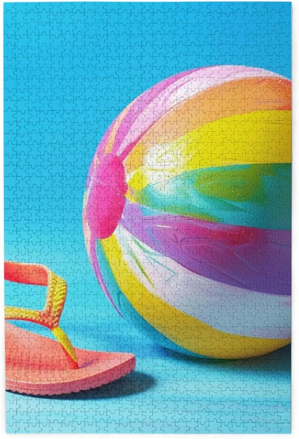 Ball$for Adult and Kids Family$ Super Difficult Jigsaw attention appliance spectrum disperse Puzzle$do You Dare to Challenge 1000 Pieces Personalized Wooden Puzzle$Colorful flip Flops Beach 