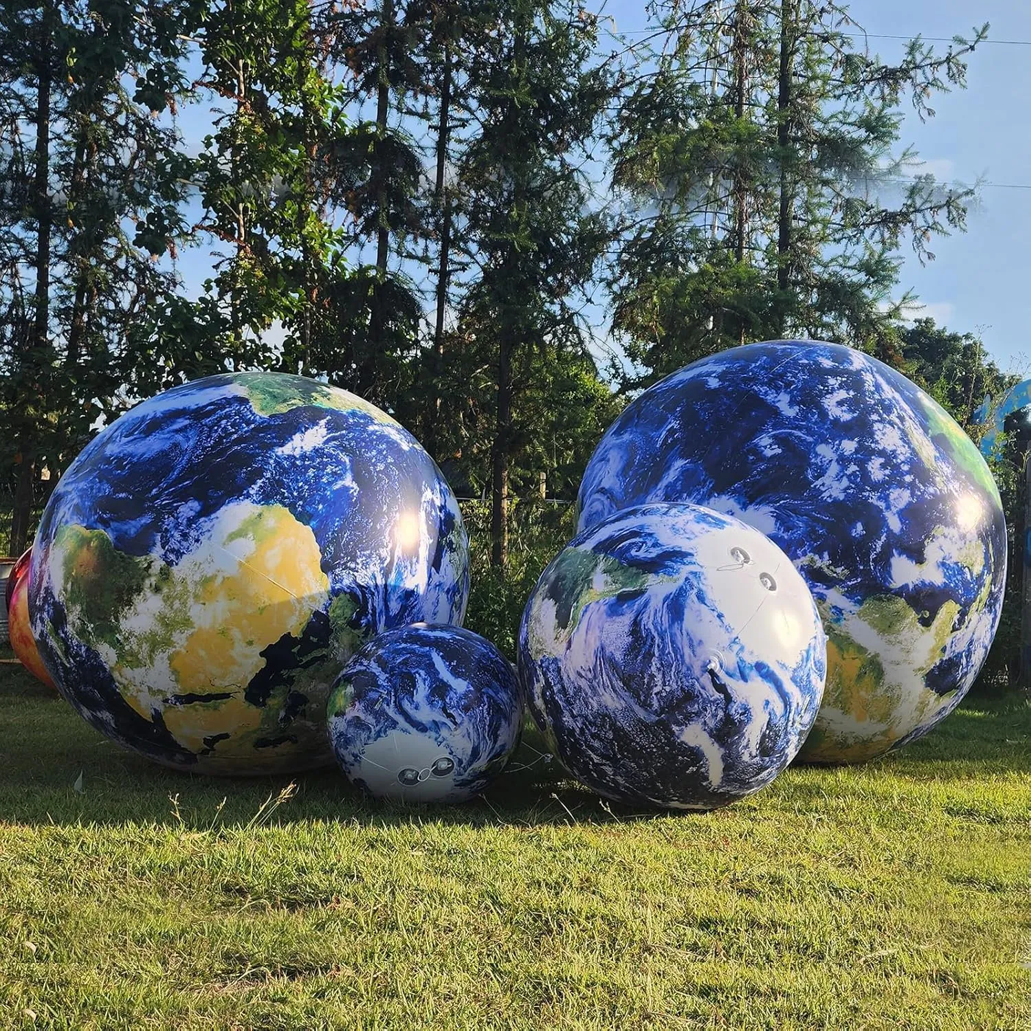 Balloon for Educational Institution/Planetarium/ChurchStore Decoration OZIS 40���� Large annoyed greet Inflatable Globe$ Inflatable Earth Planet Balloon with LED Light and Air Pump Hanging Airtight PVC Solar System 