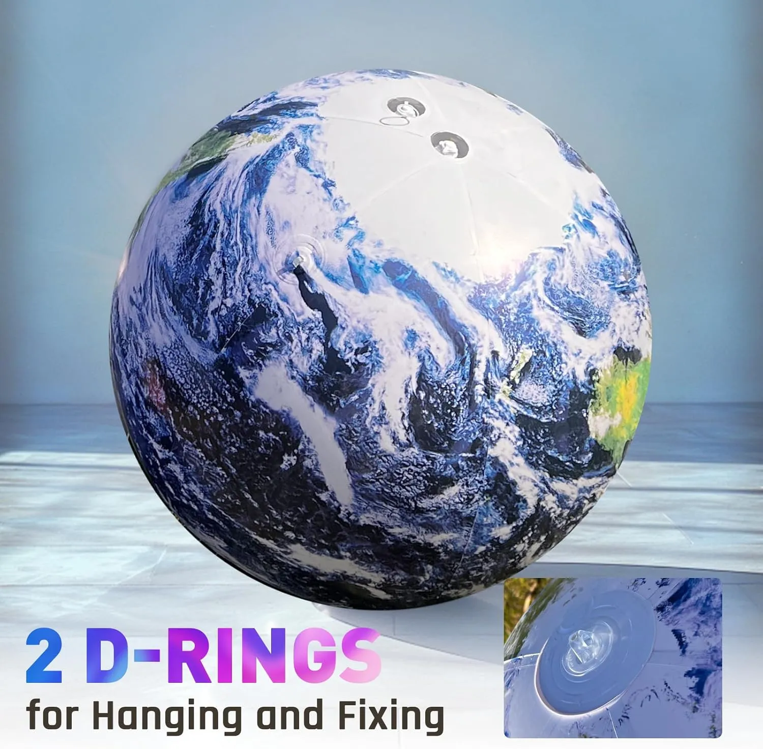 Balloon for Educational Institution/Planetarium/ChurchStore Decoration OZIS 40���� Large annoyed greet Inflatable Globe$ Inflatable Earth Planet Balloon with LED Light and Air Pump Hanging Airtight PVC Solar System 