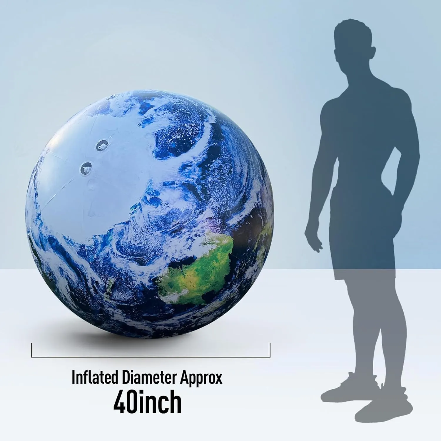 Balloon for Educational Institution/Planetarium/ChurchStore Decoration OZIS 40���� Large annoyed greet Inflatable Globe$ Inflatable Earth Planet Balloon with LED Light and Air Pump Hanging Airtight PVC Solar System 
