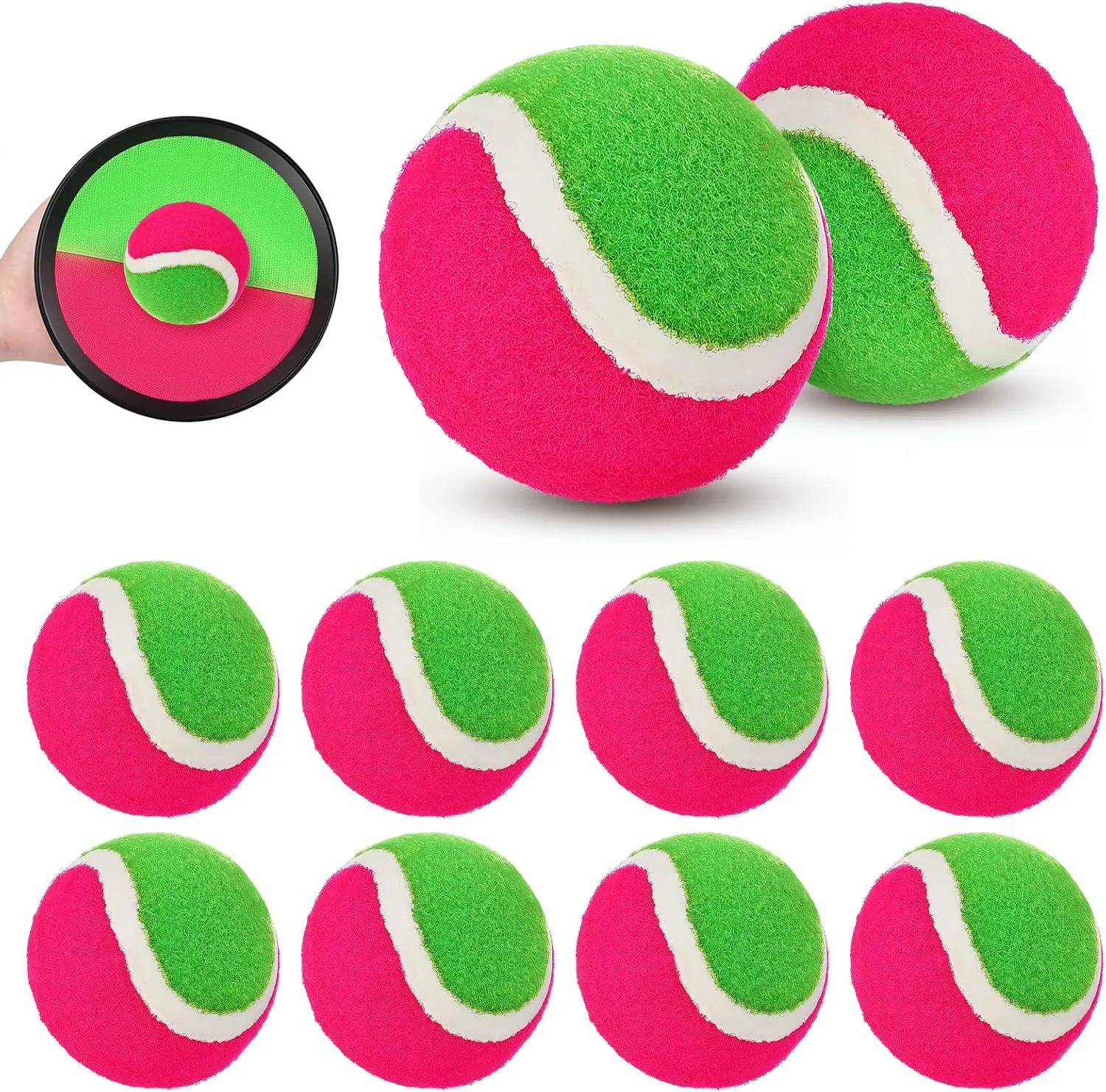 Balls Outdoor Toys Sand Toys inedible for Kids Children Kid Toys Kids Toys 12 Pcs 2.5 Inch Replacement Sticky Balls Toss and Catch Paddle Game 