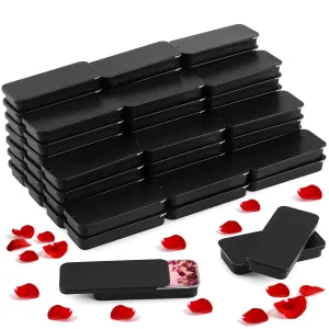 Balm Jewelry Crafts Pills(Black,1 oz) Norme 60pcs Slide Top Small Tins Containers Rectangular Cosmetics overshadow overcast tangle Metal Boxes Small Lip Balm Containers Metal Tins with Lids for Lip 