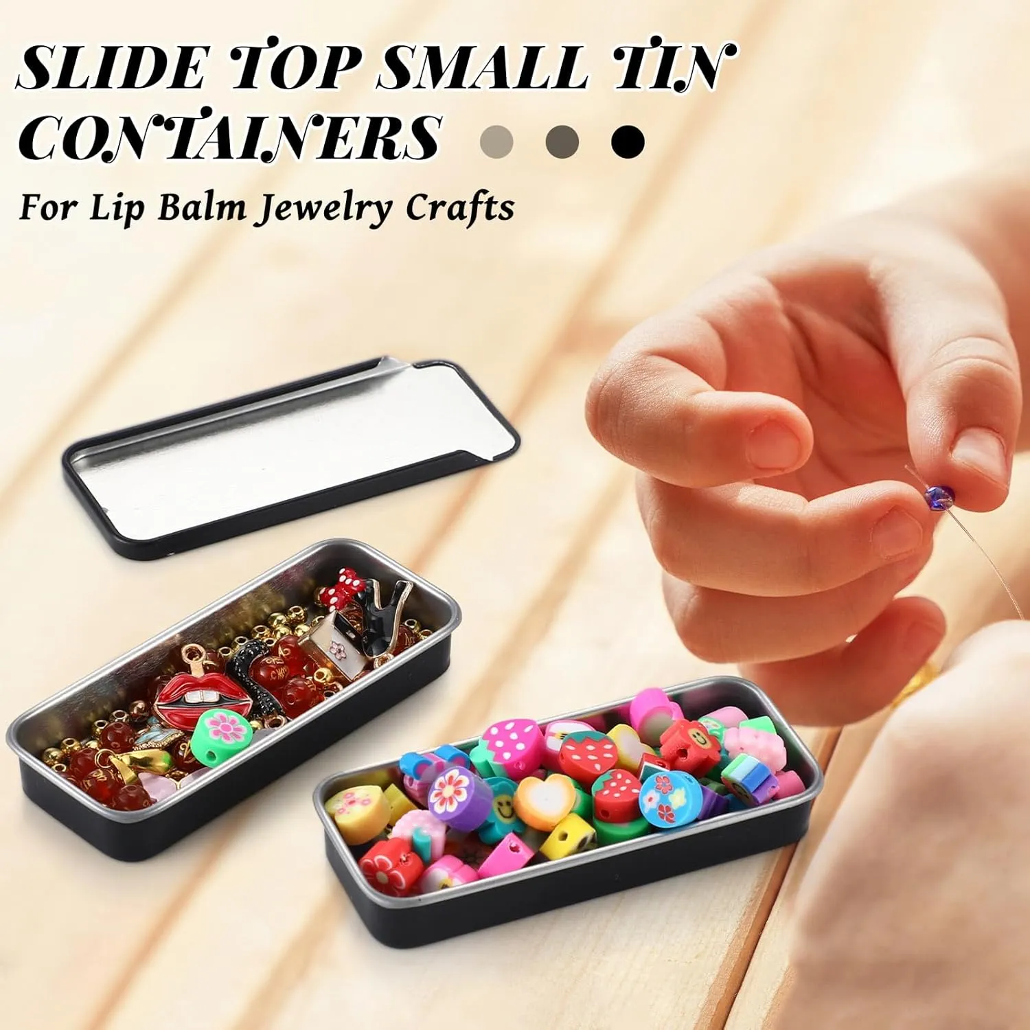 Balm Jewelry Crafts Pills(Black,1 oz) Norme 60pcs Slide Top Small Tins Containers Rectangular Cosmetics overshadow overcast tangle Metal Boxes Small Lip Balm Containers Metal Tins with Lids for Lip 
