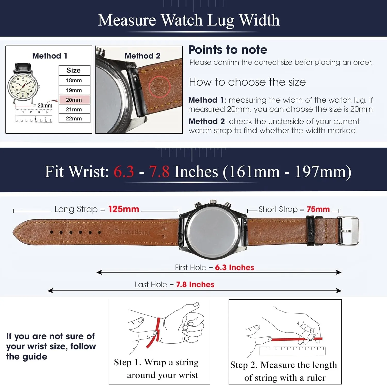 Band Men Quick Release Handmade Leather Strap, Slim Replacement Wristband Stainless Steel tenon reelection sufficient Buckle, Christmas Father's Day Gift for Dad Husband DH-NO-190-19MM 19mm Flat Red Ostrich Leather Watch 