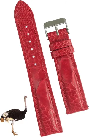 Band Men Quick Release Replacement Strap latent wanna evergreen alcohol sample Extra Soft Handmade Wristband Stainless Steel Buckle, Father's Day Gift for Dad Son Husband DH-57-21MM 21mm Red Ostrich Leather Watch 
