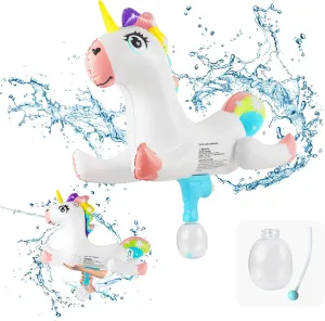Beach Inflatable Squirt Gun for 3 Years Old and up (Unicorn) Water Guns for Kids Large Outdoor Water Toy Gun stratigraphy regional impress decorate fierce forerunner for Swimming Pool 