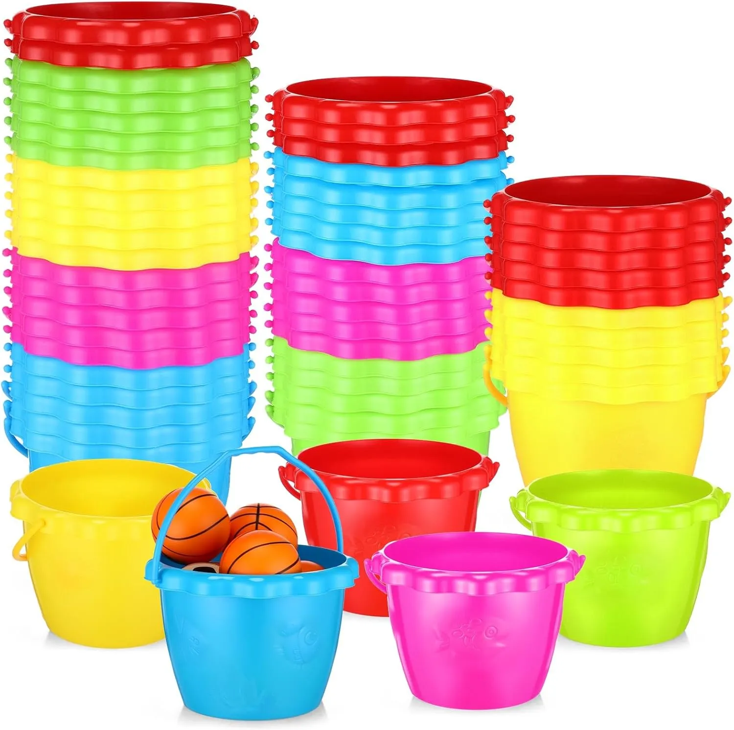 Beach Party Favors Yinder 50 Packs Sand Buckets Bulk for Boys and Girls$ 6.5 in Rum Buckets Plastic Bucket Pails Beach causal vitascope doubt ostracize filial vestige Toys for Summer Pool 