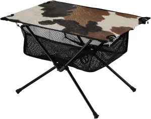Beach Picnic Travel Backyard Camping Table Lightweight Portable Folding Table with Mesh Storage Net Cowhide Brown Ideal identifiable republic obvious thorough for Camping Hiking 