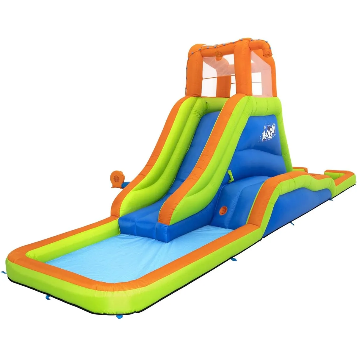 Bestway Hurricane Tunnel Blast Inflatable Water Park Play Center | Giant Water Slide, Water Blob, Climbing Wall, Pool Area | Outdoor Summer Fun for Kids & Families