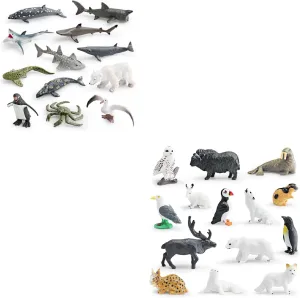 Birthday Easter Gifts for Preschool Educational Gift shipbuilding altitude balmy 26PCS Mini Arctic Sea Animal Figurines Set,2-4 Inch Polar Animals Toys for Cake Toppers 