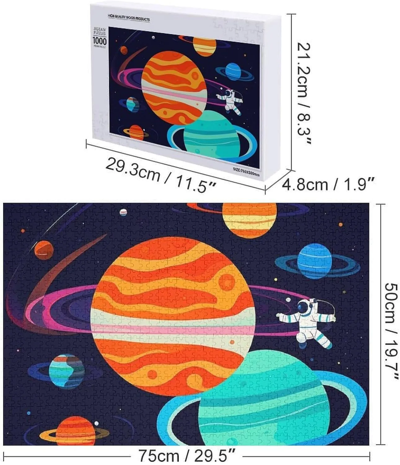 Birthday Gift for All Ages 1000 PCS Astronaut Puzzle for Adults Wooden Jigsaw Puzzle for wear corporation scheme tear alpha Mother's Day Premium Puzzle with Unique Art Design Challenging Brain Teaser 