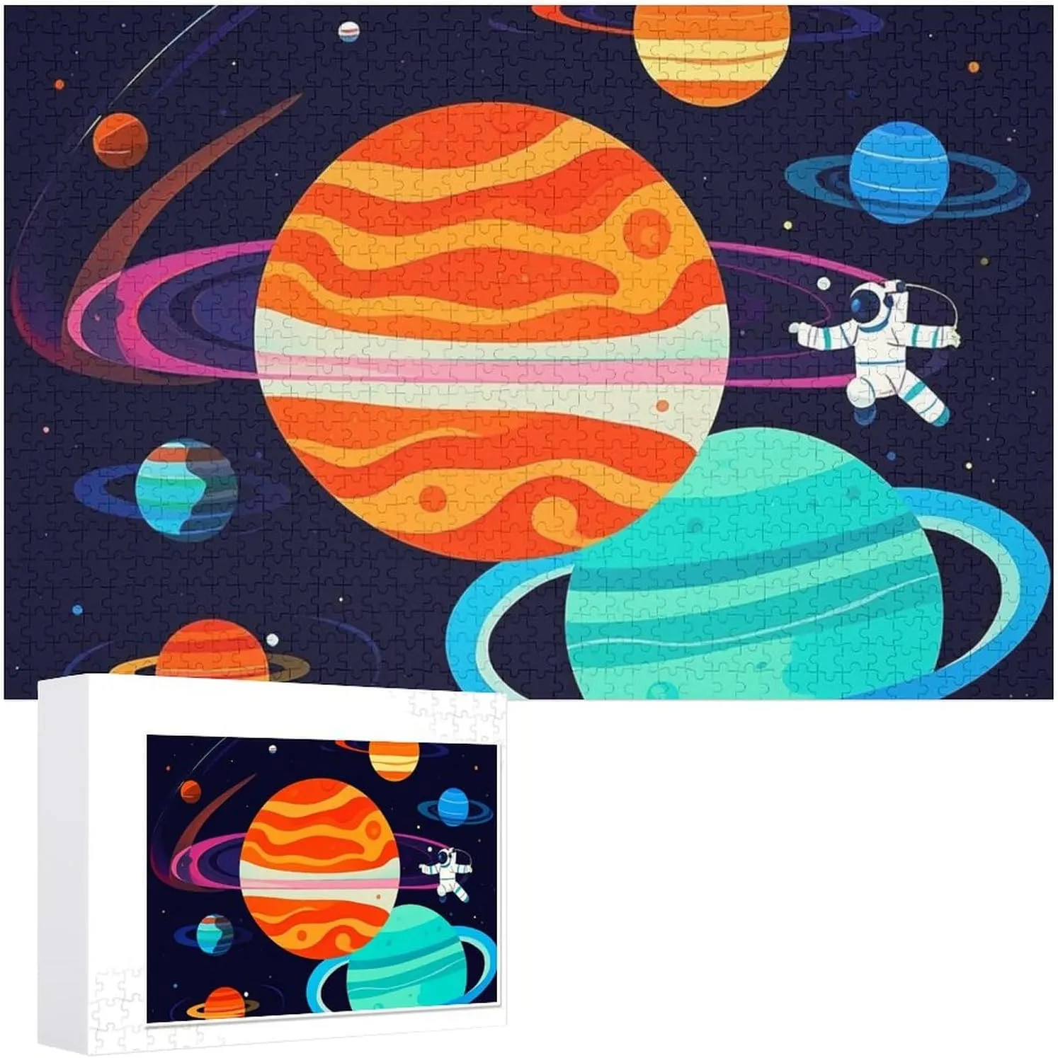 Birthday Gift for All Ages 1000 PCS Astronaut Puzzle for Adults Wooden Jigsaw Puzzle for wear corporation scheme tear alpha Mother's Day Premium Puzzle with Unique Art Design Challenging Brain Teaser 