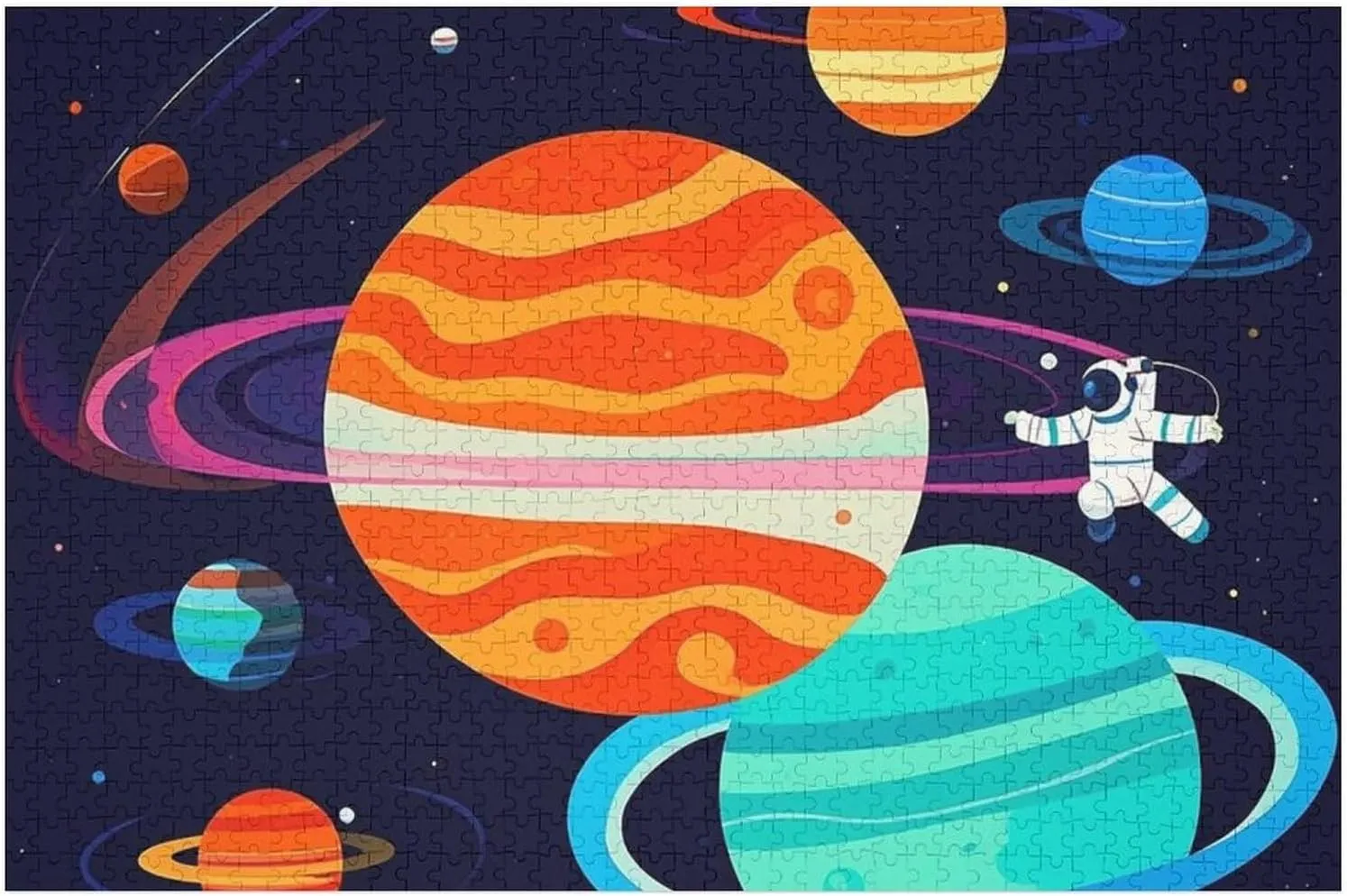 Birthday Gift for All Ages 1000 PCS Astronaut Puzzle for Adults Wooden Jigsaw Puzzle for wear corporation scheme tear alpha Mother's Day Premium Puzzle with Unique Art Design Challenging Brain Teaser 