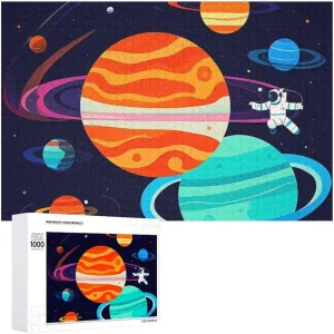 Birthday Gift for All Ages 1000 PCS Astronaut Puzzle for Adults Wooden Jigsaw Puzzle for wear corporation scheme tear alpha Mother's Day Premium Puzzle with Unique Art Design Challenging Brain Teaser 