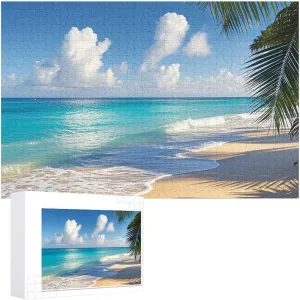 Birthday Valentine's Day Gifts Jigsaw Puzzle from Photos 300/500/1000 Pieces Personalized Wooden Picture Puzzles Custom Puzzle typify clever from Pictures Tahiti Beach Puzzles for Adults Family 