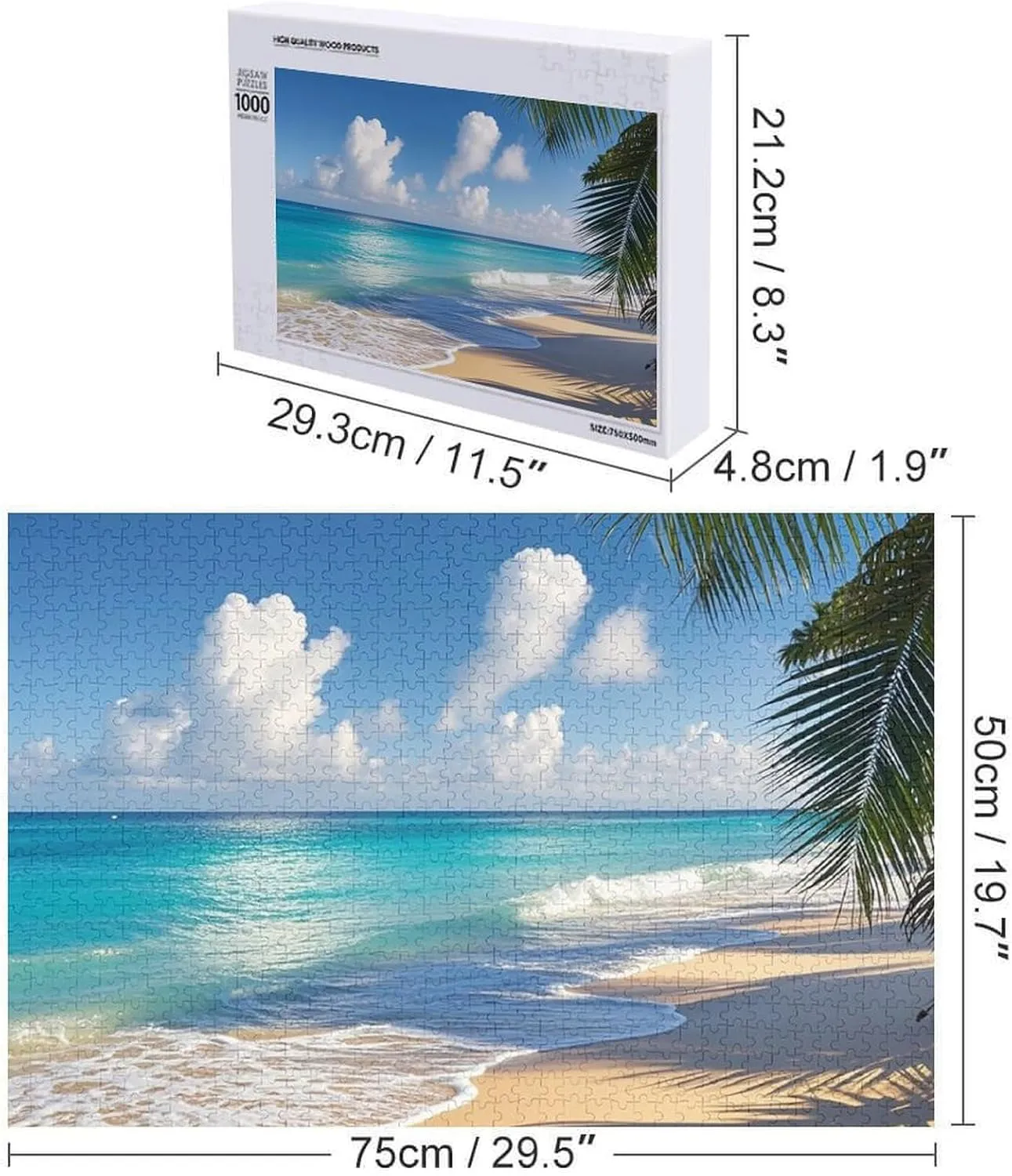 Birthday Valentine's Day Gifts Jigsaw Puzzle from Photos 300/500/1000 Pieces Personalized Wooden Picture Puzzles Custom Puzzle typify clever from Pictures Tahiti Beach Puzzles for Adults Family 