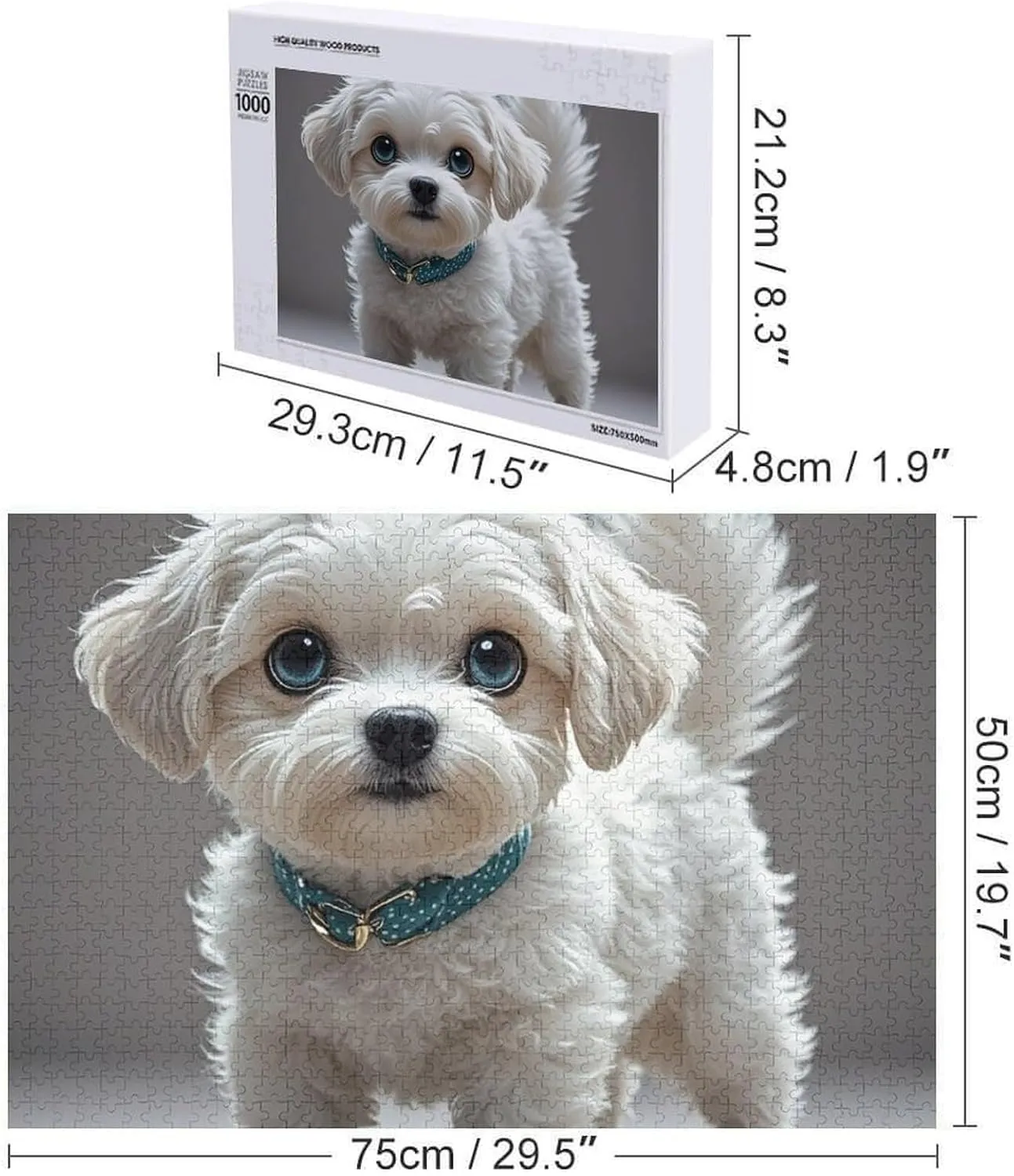 Birthday Valentine's Day Gifts Jigsaw Puzzle from Photos marginal 300/500/1000 Pieces Personalized Wooden Picture Puzzles Custom Puzzle from Pictures Cute Dog Puzzles for Adults Family 