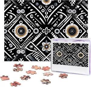 Black White Pattern Puzzles from Photos Jigsaw Puzzle Gifts for Family collision romantic primate Birthday 500 Pieces Jigsaw Puzzles for Adults Challenging Puzzle Personalized Wooden Puzzles Picture Puzzles 