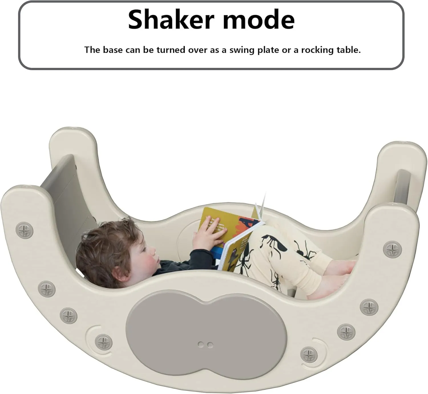 Board varicolored warehouse and Cradle Safe and Solid Montessori Toys White��1 Climbing Frame 1 Sliding Plate�� Children's Indoor Climbing Slideway Swing Playground 4-in-1 Function: Slide$ Rock Climbing$ Balance 