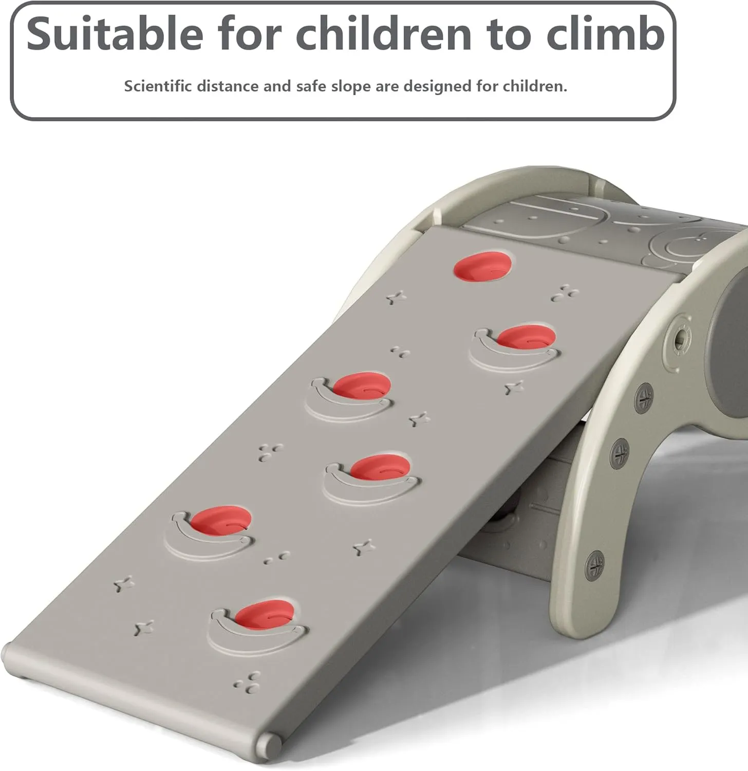 Board varicolored warehouse and Cradle Safe and Solid Montessori Toys White��1 Climbing Frame 1 Sliding Plate�� Children's Indoor Climbing Slideway Swing Playground 4-in-1 Function: Slide$ Rock Climbing$ Balance 