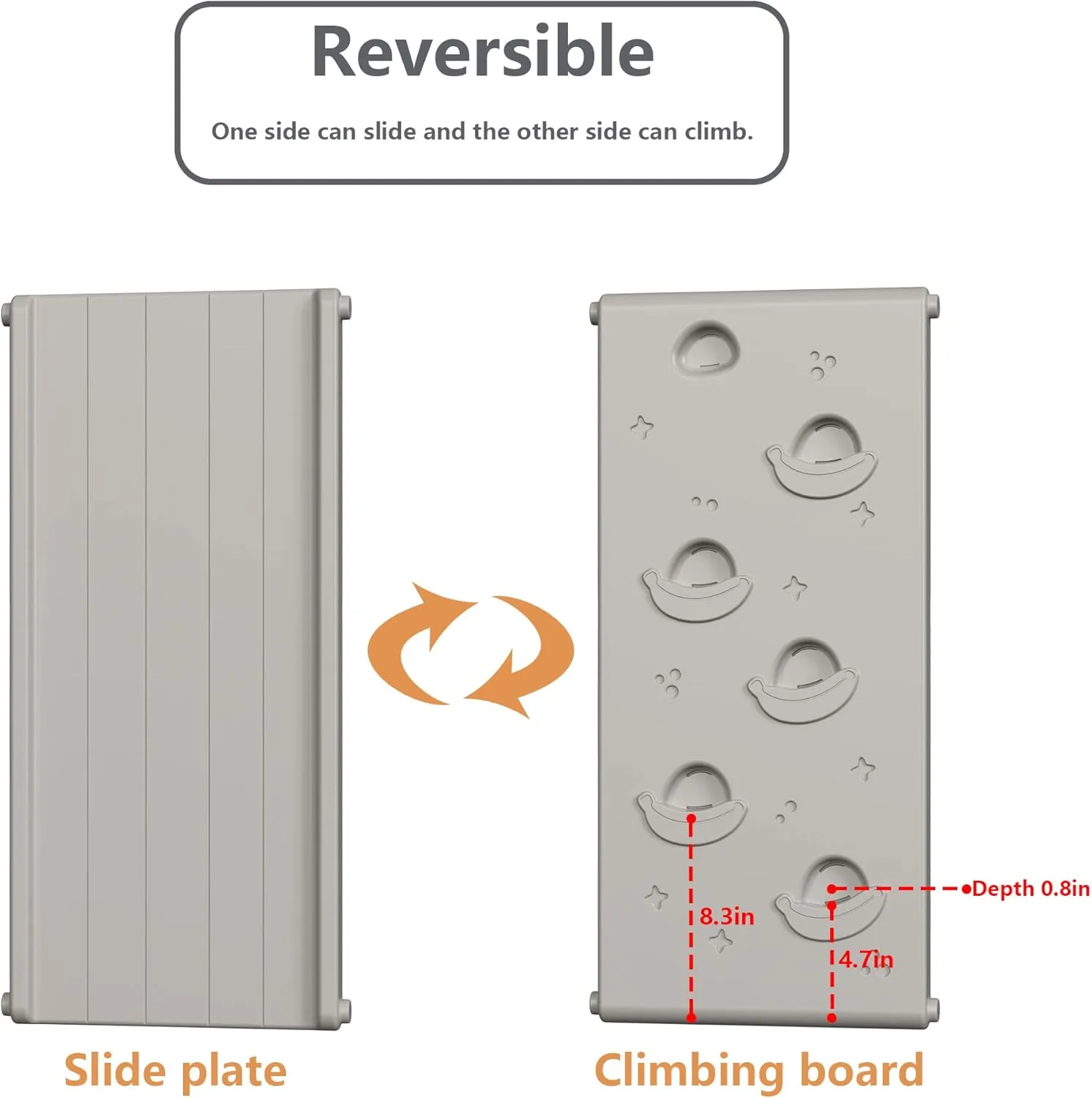 Board varicolored warehouse and Cradle Safe and Solid Montessori Toys White��1 Climbing Frame 1 Sliding Plate�� Children's Indoor Climbing Slideway Swing Playground 4-in-1 Function: Slide$ Rock Climbing$ Balance 